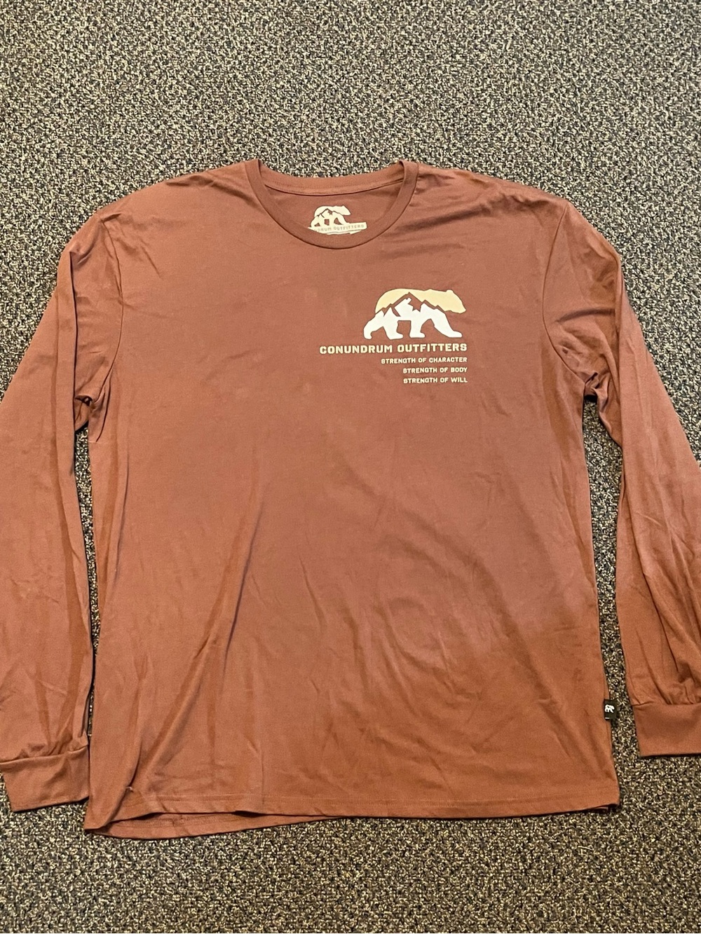 Conundrum Outfitters Men's Long-Sleeve Tee in Rust
